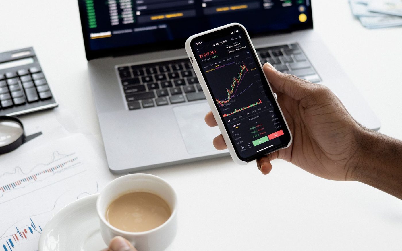 Trading on a mobile phone